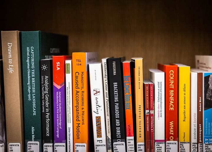 Books on a shelf